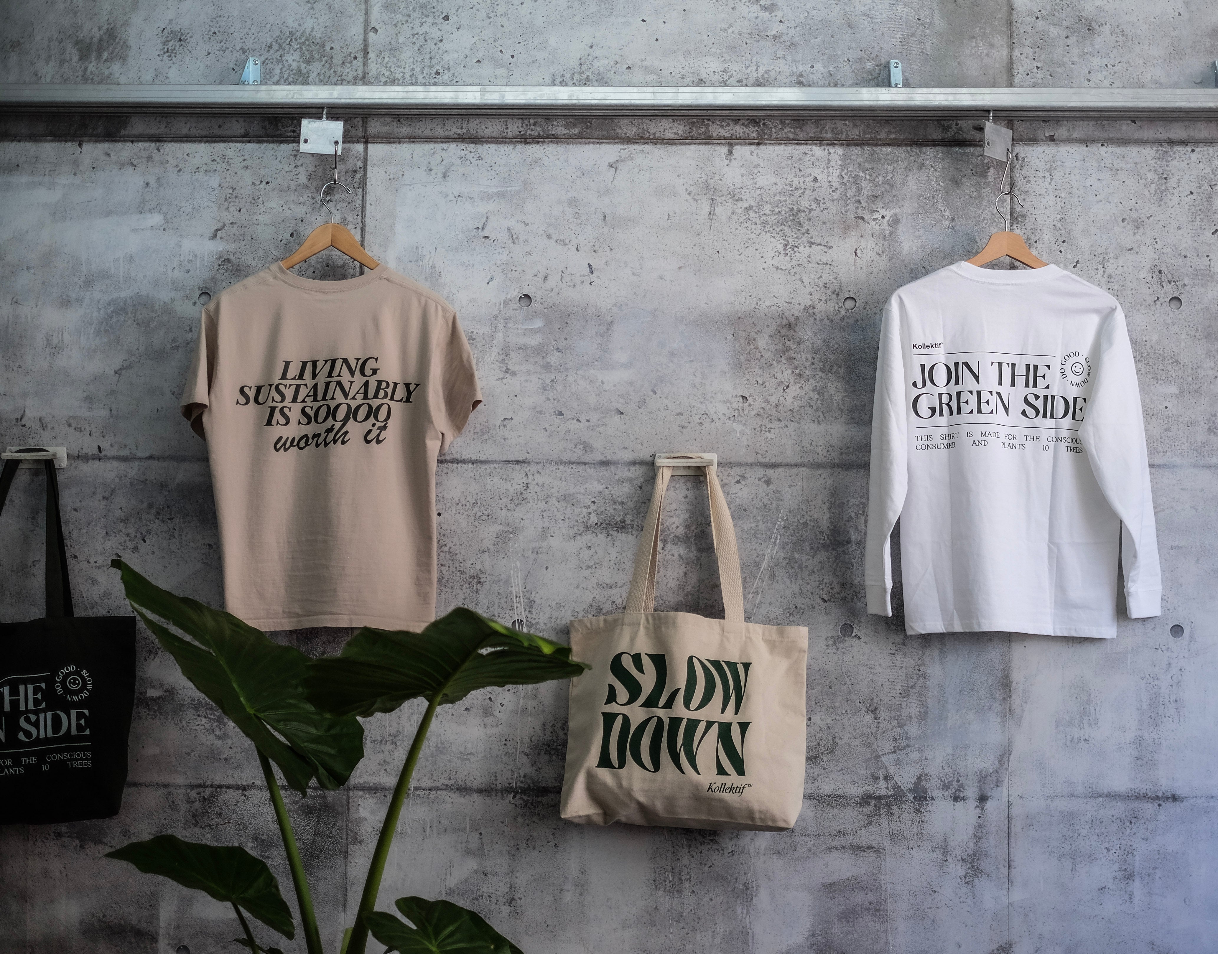 Kollektif's Green Side Collection Hanging on the Wall