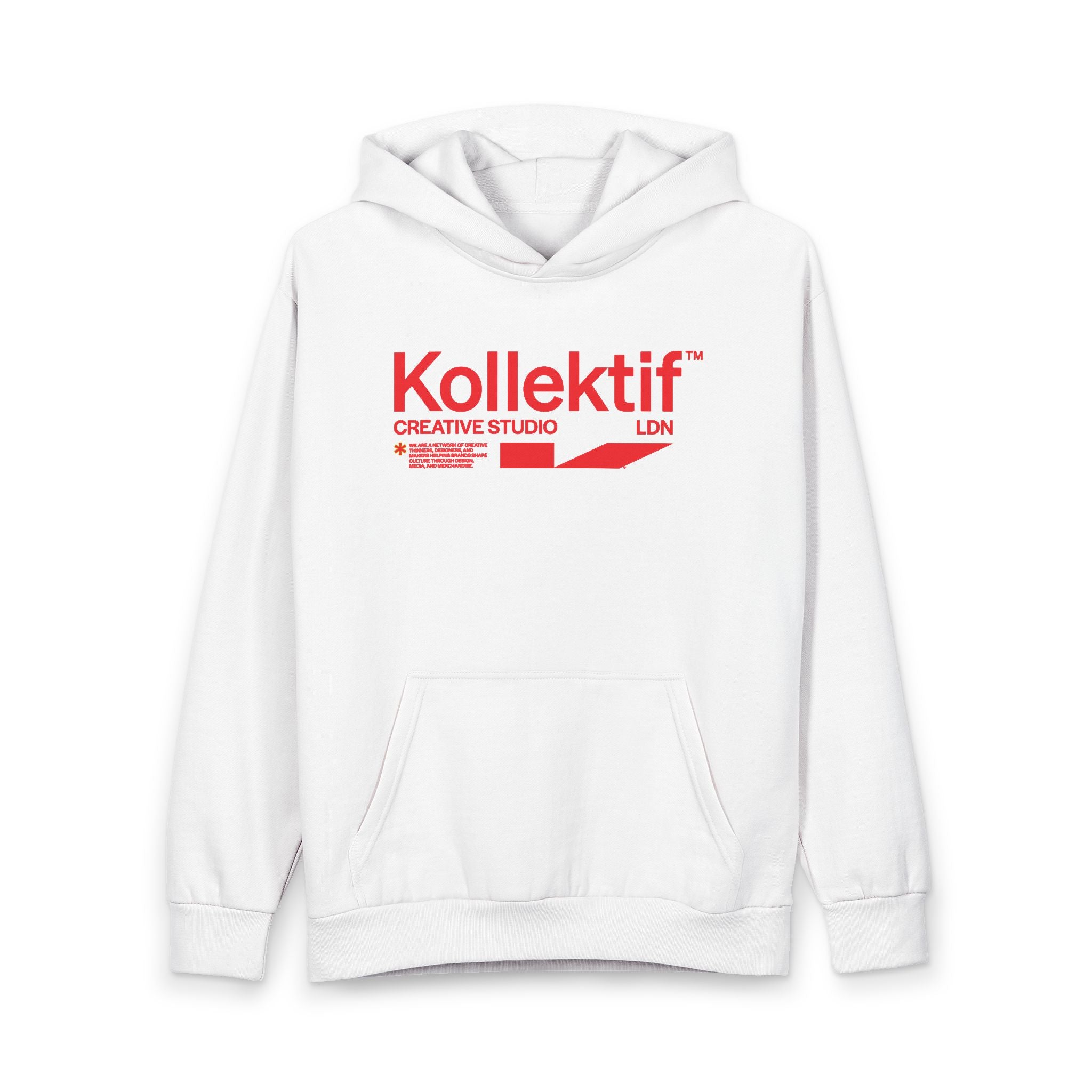 Kollektif Creative Studio Hoodie - Retro Red Logo Pullover
